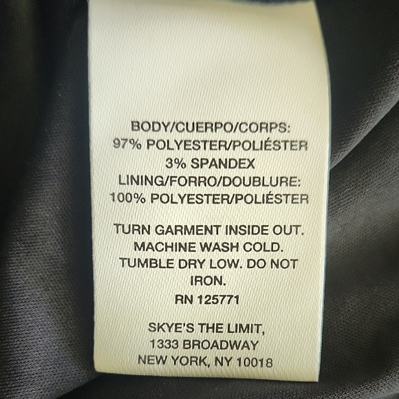 Skye’s The Limit Black Floral Sheer Tunic Dress 2X | Long Sleeve Lined - Picture 9 of 9